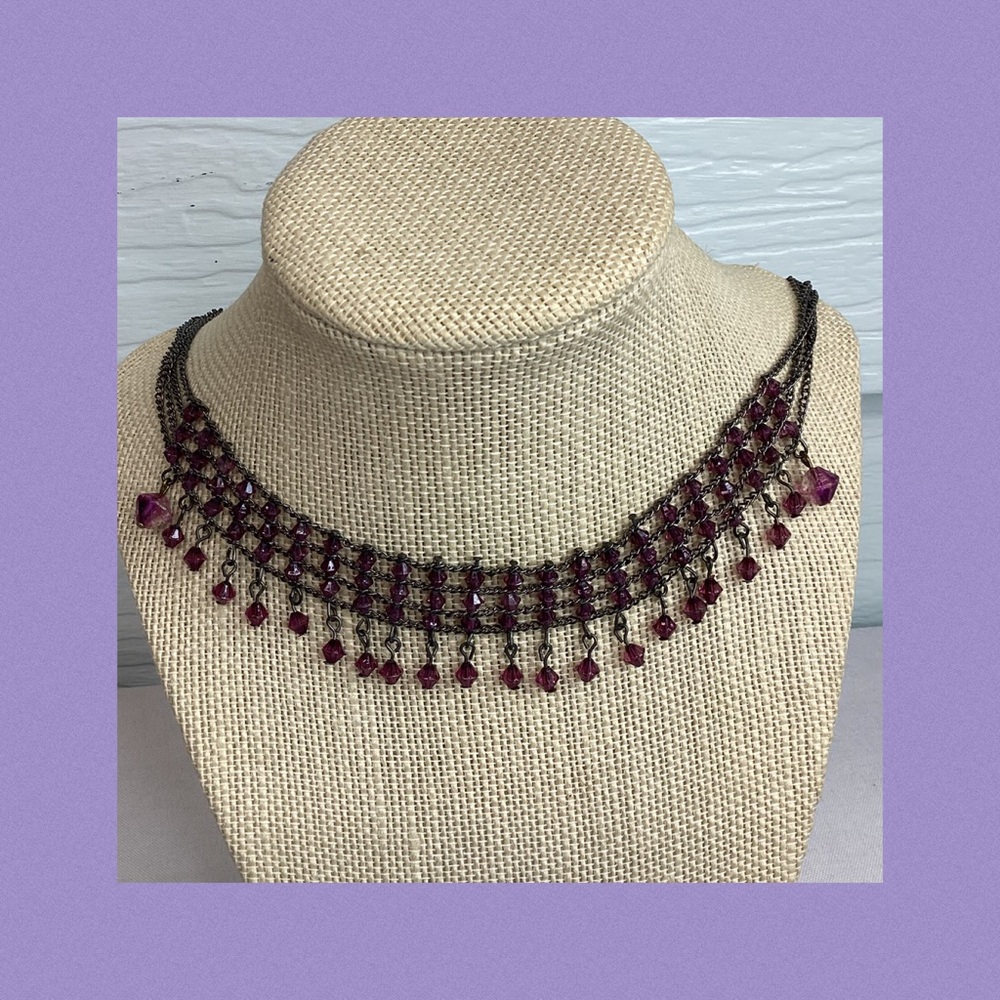 Elegant Purple Beaded Necklace